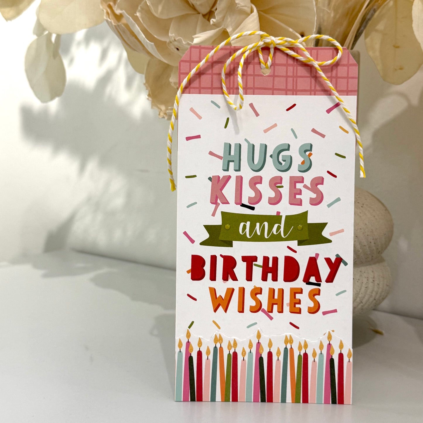 【手作心意卡】生日許願系列禮物掛牌 - Hugs kisses and birthday wishes