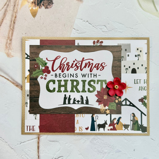 【手作心意卡】聖誕佳音系列聖誕卡 - Christmas begins with Christ