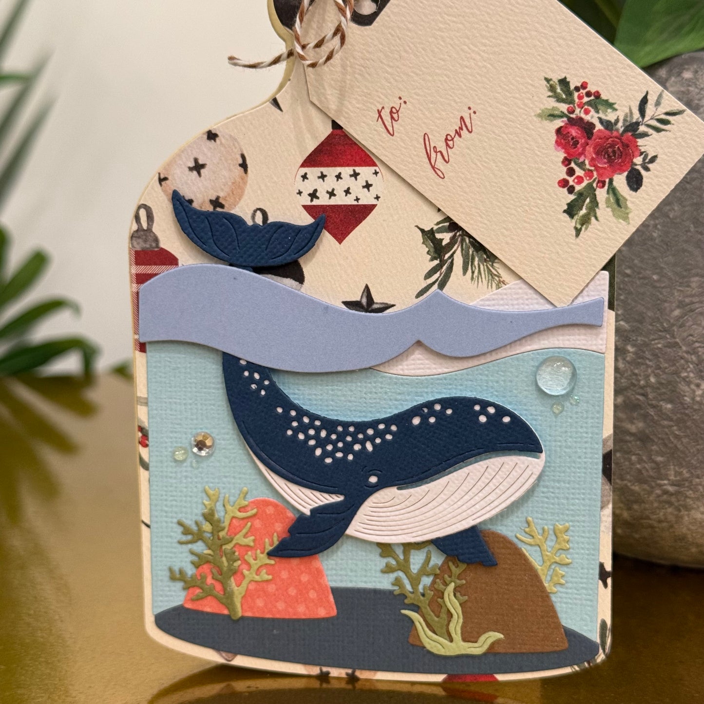 【手作心意卡】鯨魚飄流瓶聖誕卡系列 - 款式A
