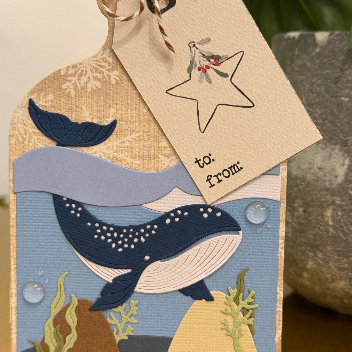 【手作心意卡】鯨魚飄流瓶聖誕卡系列 - 款式C