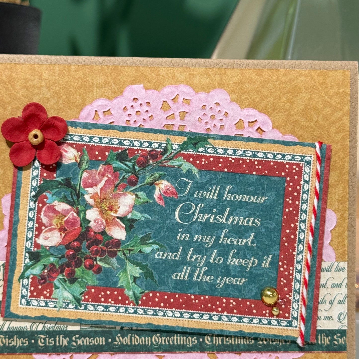 【手作心意卡】復古風聖誕卡系列 - I will honour Christmas in my heart, and try to keep it all the year
