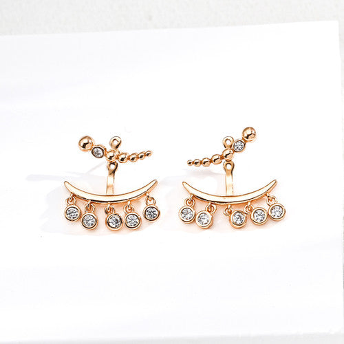 Beaded Design Zircon Earrings (Convertible Style, Not Sold Separately)