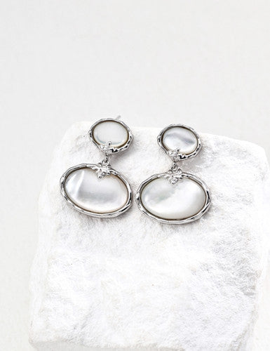 Classic Oval Mother-of-Pearl Earrings