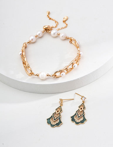 Christmas Tree Enamel & Cubic Zirconia Drop Earrings