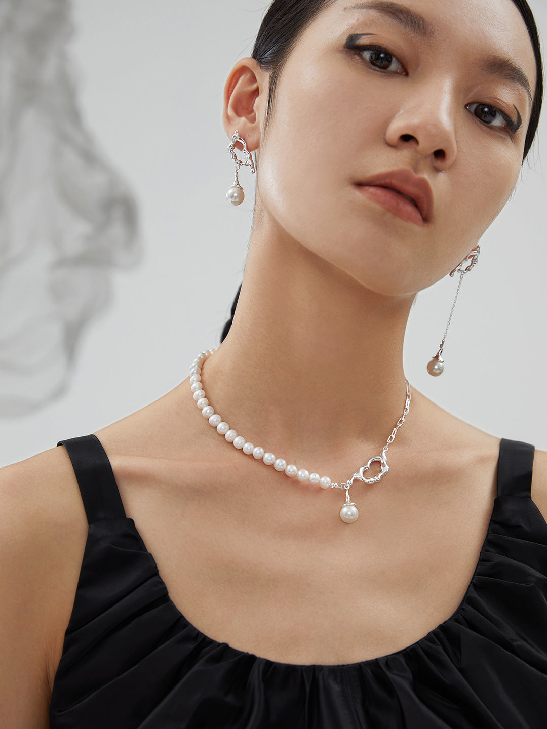 Pearl Reshape Necklace | S925 Silver Adjustable