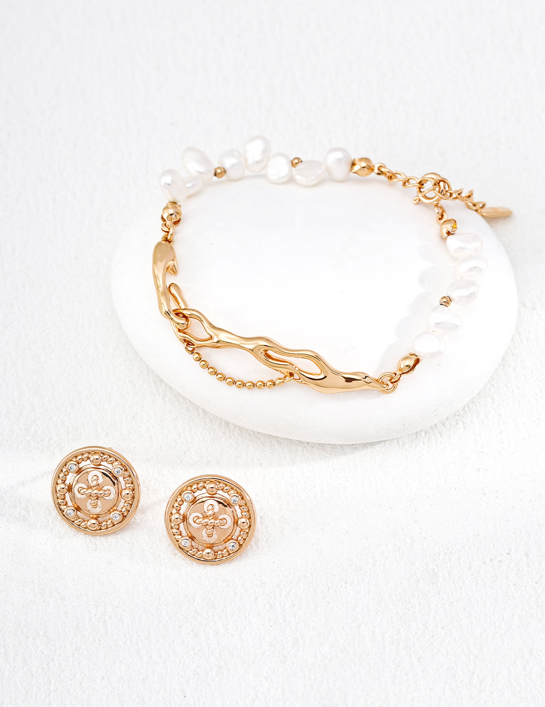 璀璨和諧紐扣耳環