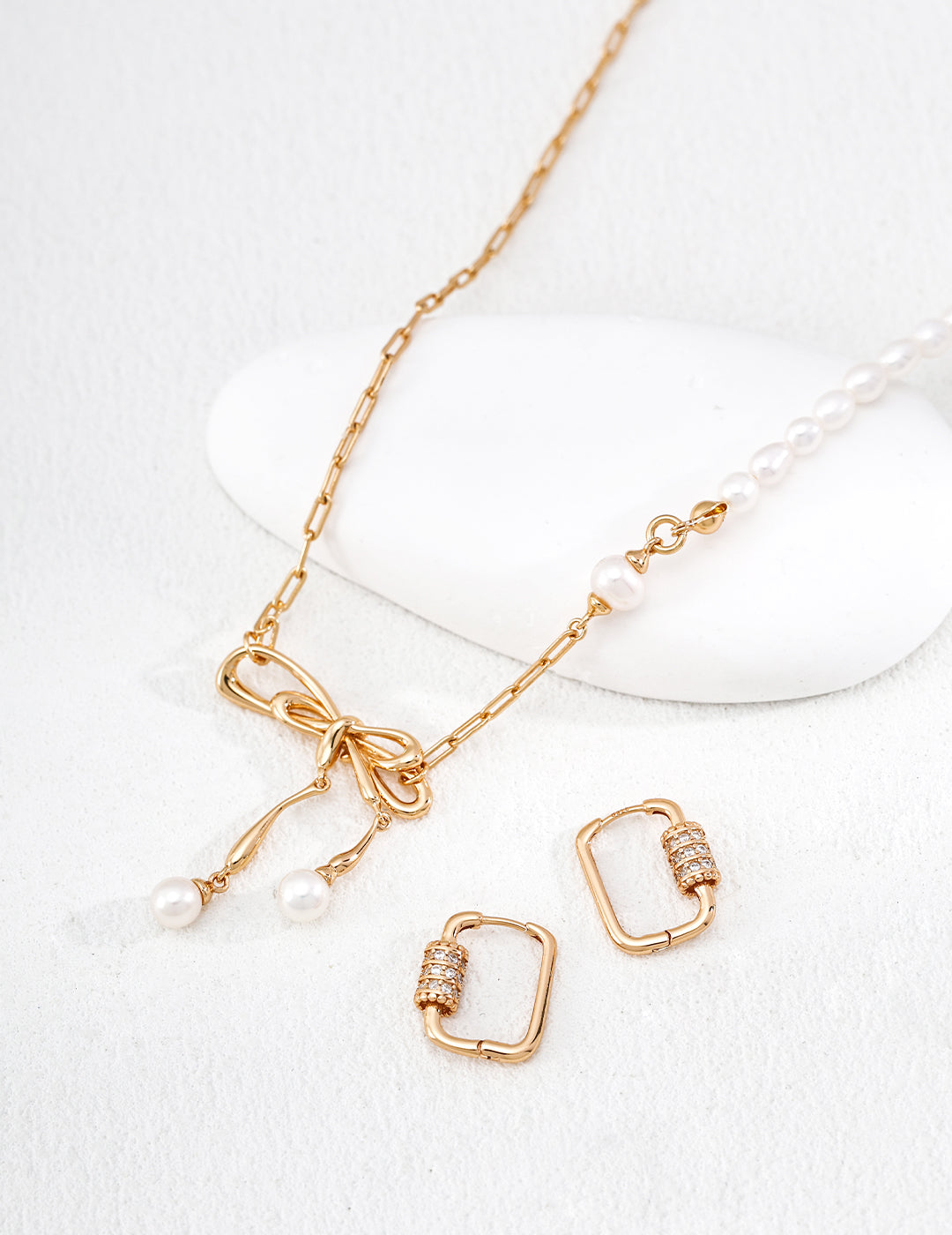 Fortune Square Hoop Earrings