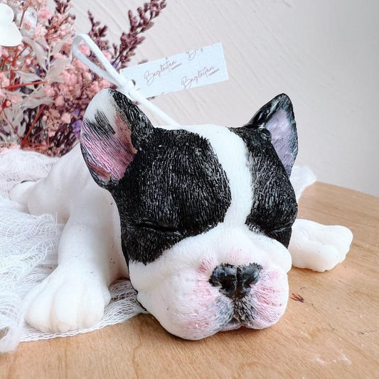 Sleeping French Bulldogs Scented Candle - Black&White