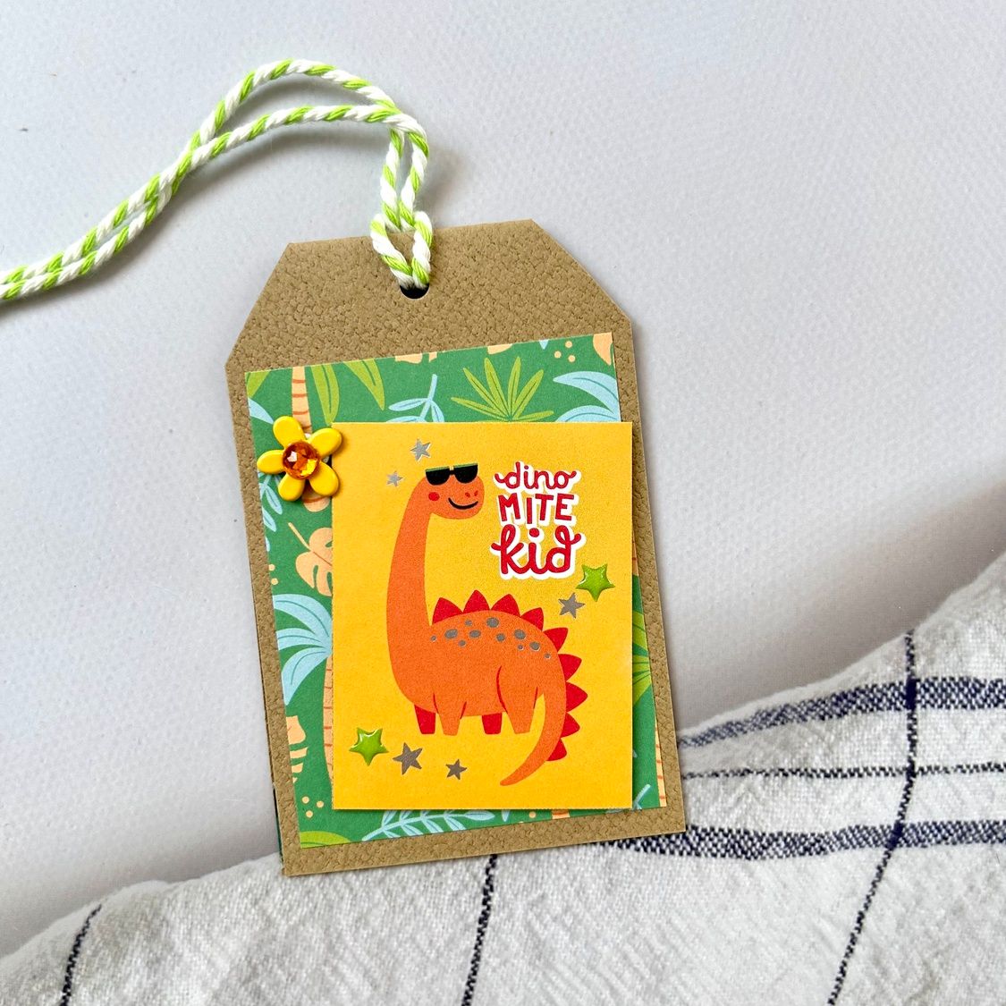 [Handmade Cards] Gift Tag Series-Dinosaur Mite Boy