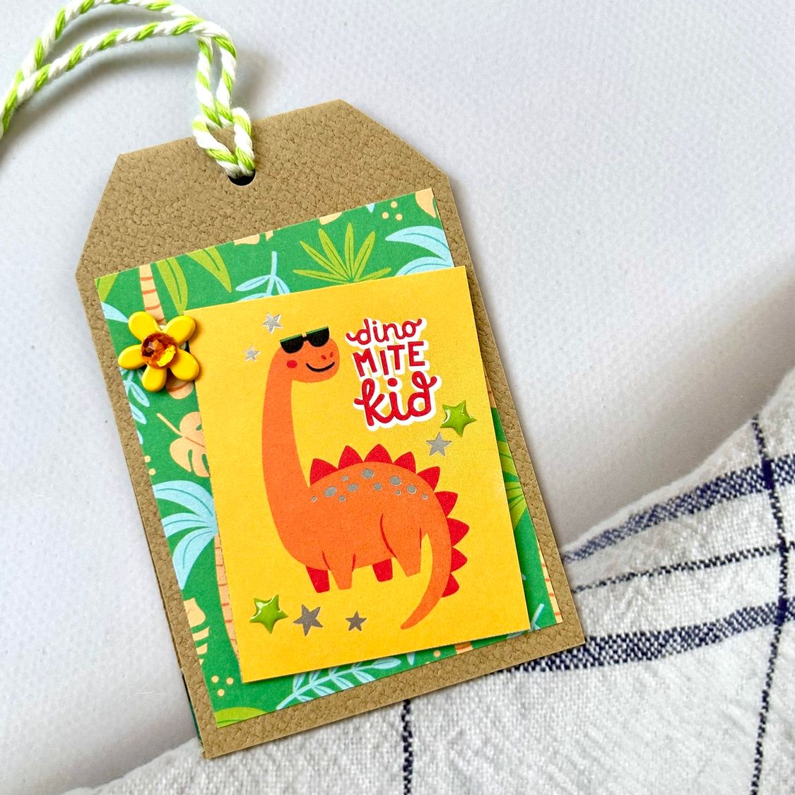 [Handmade Cards] Gift Tag Series-Dinosaur Mite Boy