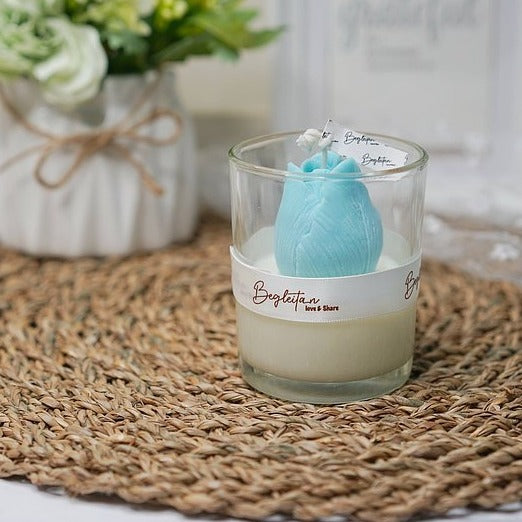 The Tulip Scented Container Candle - Sky Blue