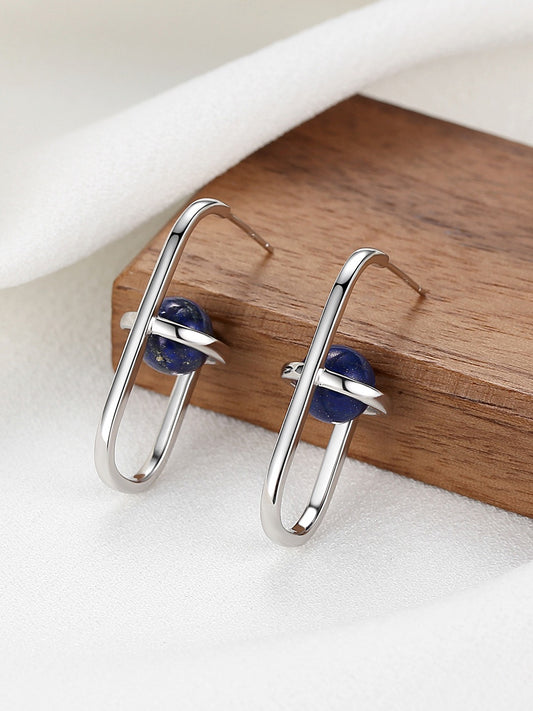 Tranquil Elegance: Lapis Lazuli Earrings