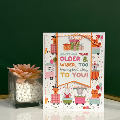 【手作心意卡】生日許願系列生日卡 - Another year older & wiser, too Happy birthday to you