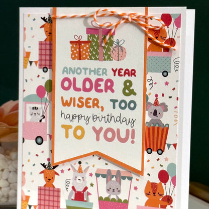 【手作心意卡】生日許願系列生日卡 - Another year older & wiser, too Happy birthday to you