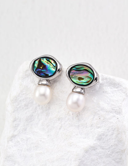 Pearl & Scallop Sterling Silver Earring