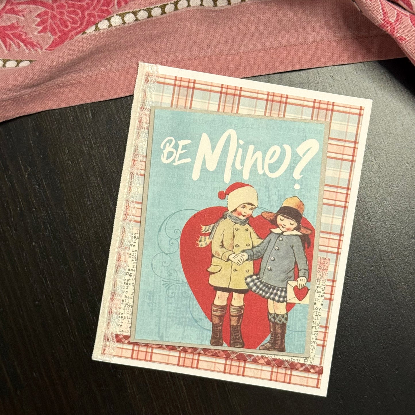 【手作心意卡】復古系列情人節卡 - Be mine?