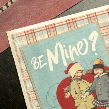【手作心意卡】復古系列情人節卡 - Be mine?