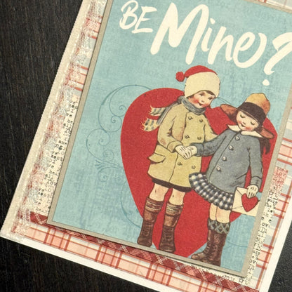 【手作心意卡】復古系列情人節卡 - Be mine?