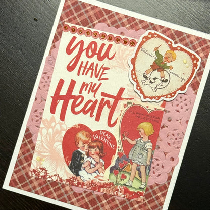 【手作心意卡】復古系列情人節卡 - You have my heart