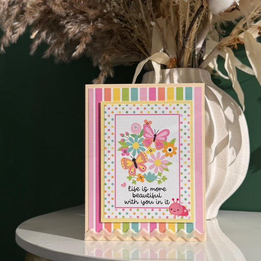 【手作心意卡】蝴蝶之吻系列萬用卡 - Life is more beautiful with you in it