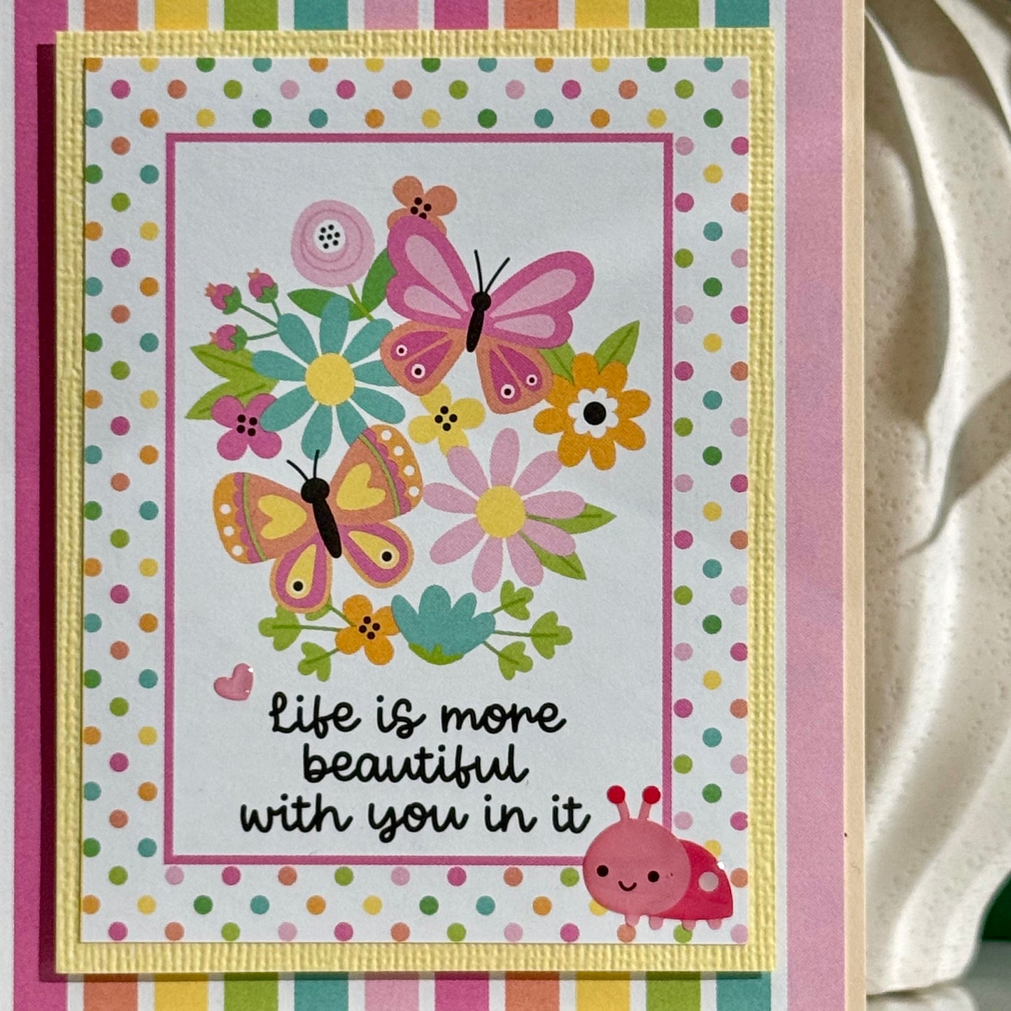 【手作心意卡】蝴蝶之吻系列萬用卡 - Life is more beautiful with you in it