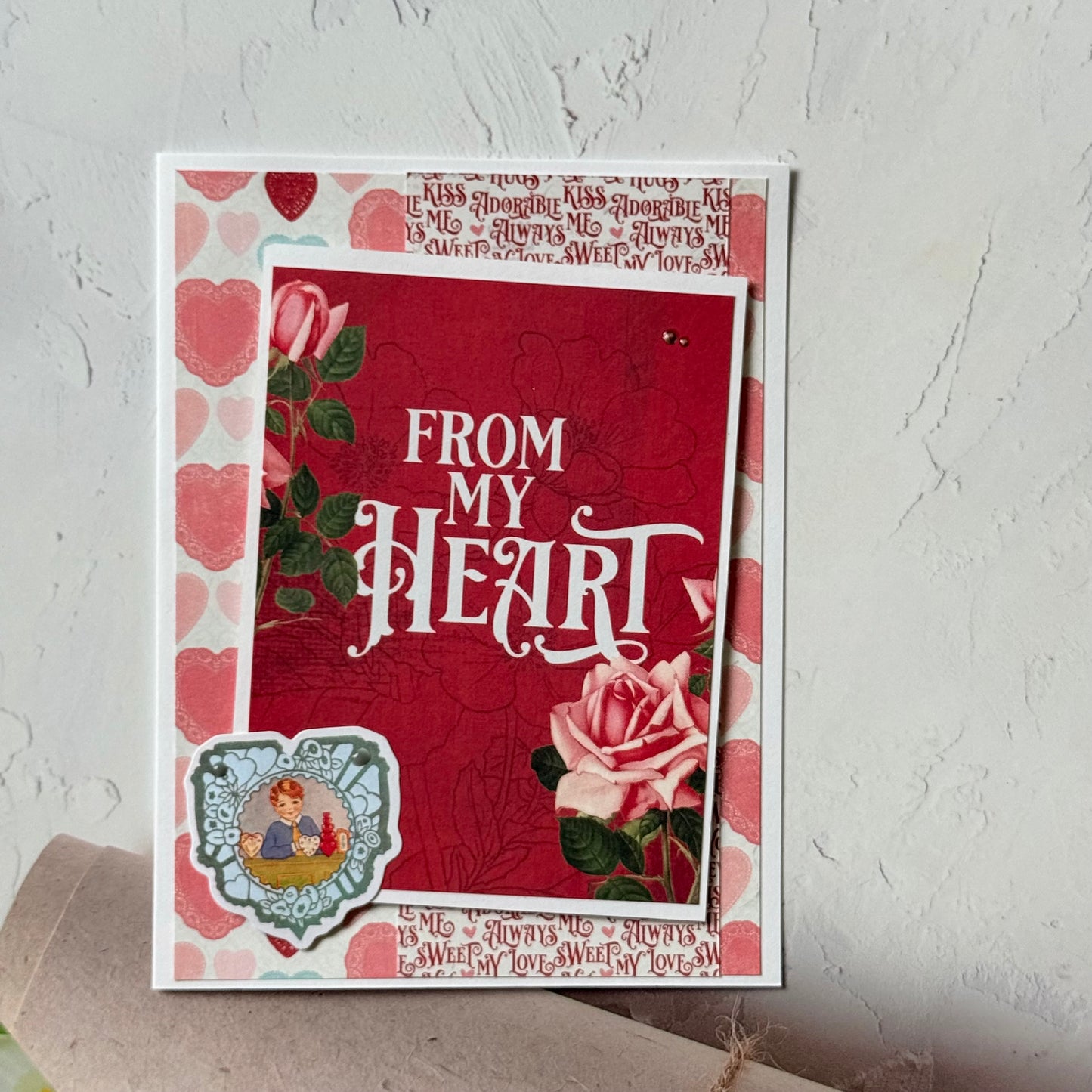 【手作心意卡】復古系列情人節卡 - From my heart