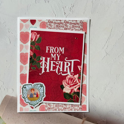 【手作心意卡】復古系列情人節卡 - From my heart