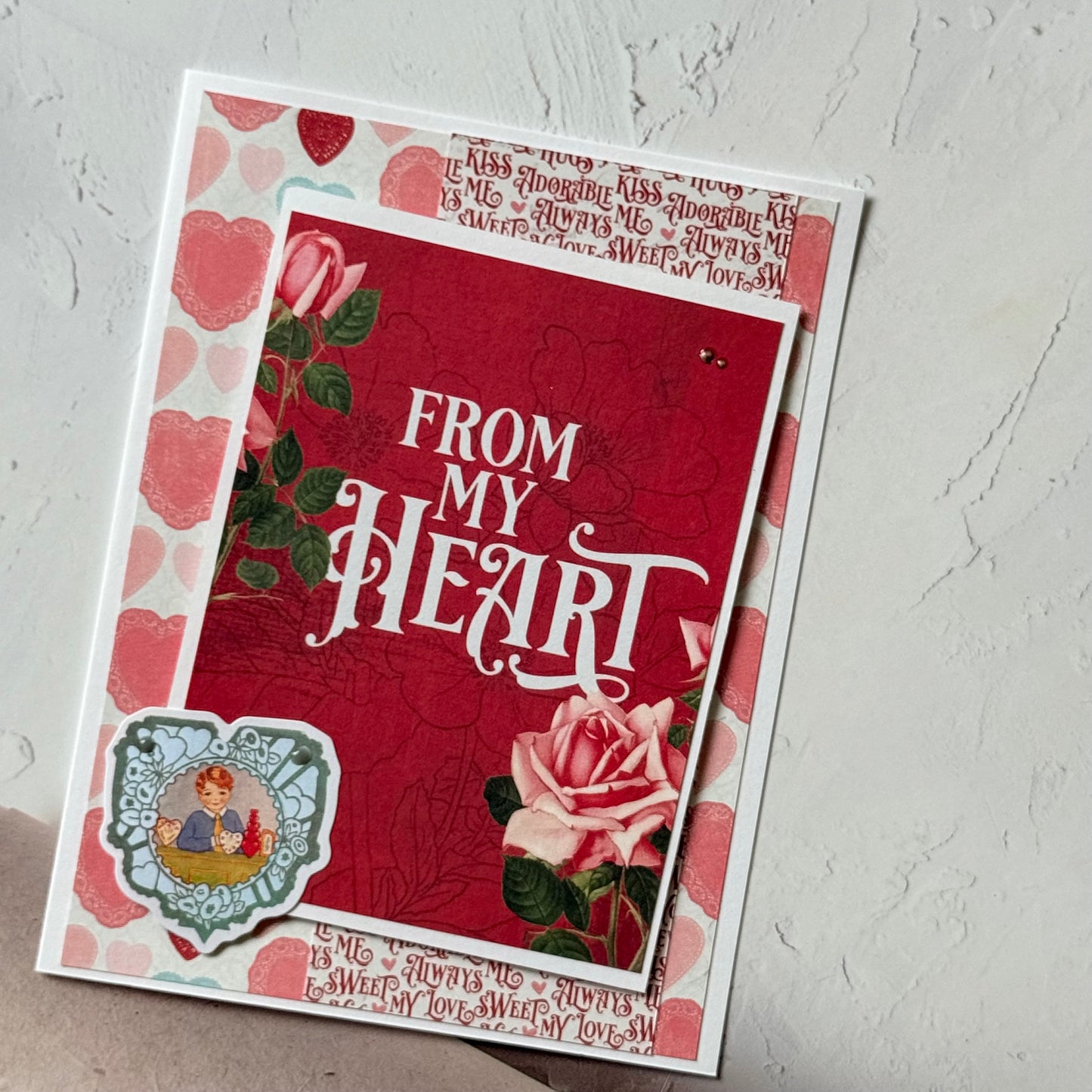 【手作心意卡】復古系列情人節卡 - From my heart
