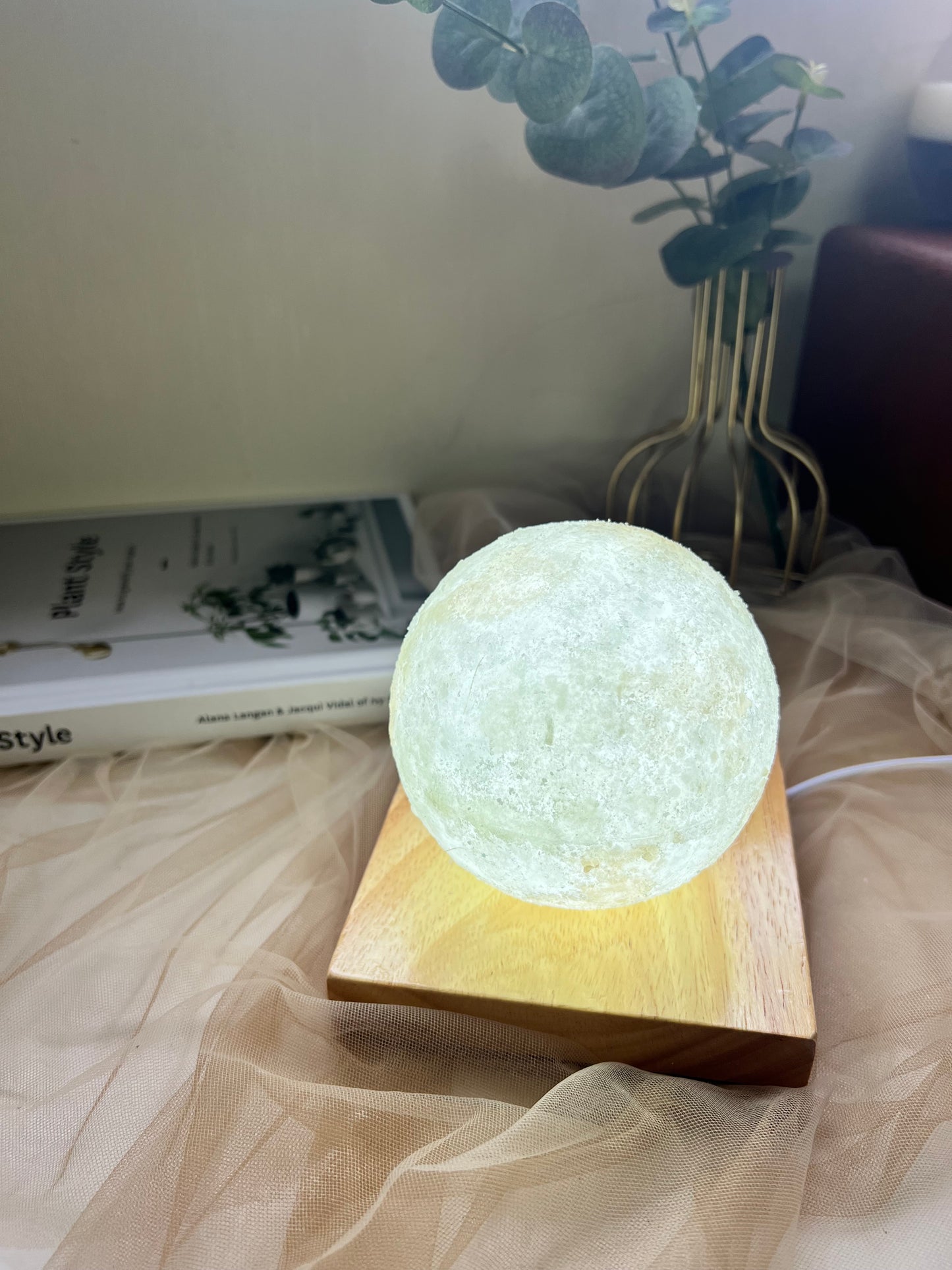 The Enchanting Glow: Handmade Scented Wax Nightlights with Wooden Light Plate