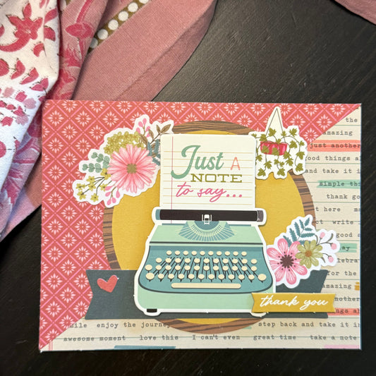 【手作心意卡】值得重視的人和事系列感謝卡 - Just a note to say thank you