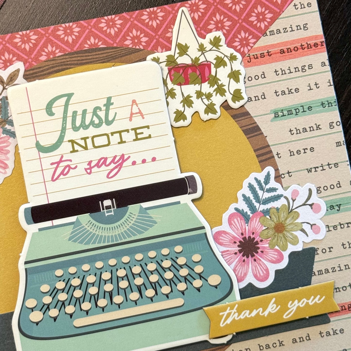 【手作心意卡】值得重視的人和事系列感謝卡 - Just a note to say thank you