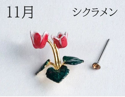 Birth Flower & Birthstone Surgical Stainless Steel Earrings – Made in Japan