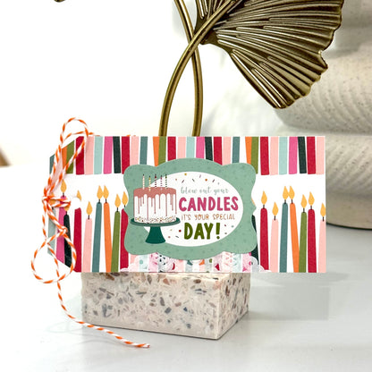 【手作心意卡】生日許願系列禮物掛牌 - Glow out your cnadles, it's your special day!