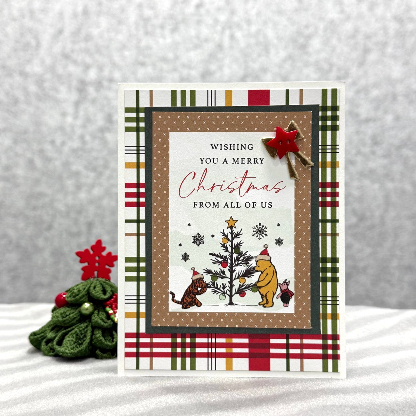 【手作心意卡】小熊維尼系列聖誕卡 - Wishing you a Merry Christmas from all of us