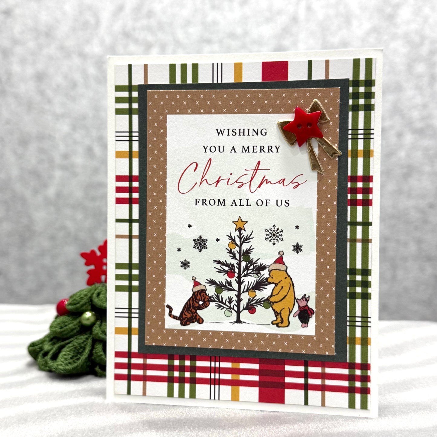 【手作心意卡】小熊維尼系列聖誕卡 - Wishing you a Merry Christmas from all of us