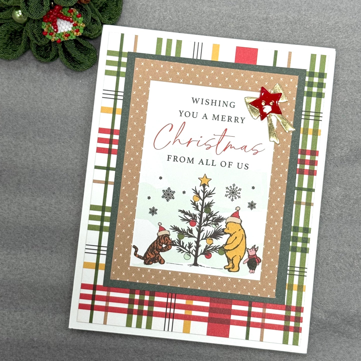 【手作心意卡】小熊維尼系列聖誕卡 - Wishing you a Merry Christmas from all of us