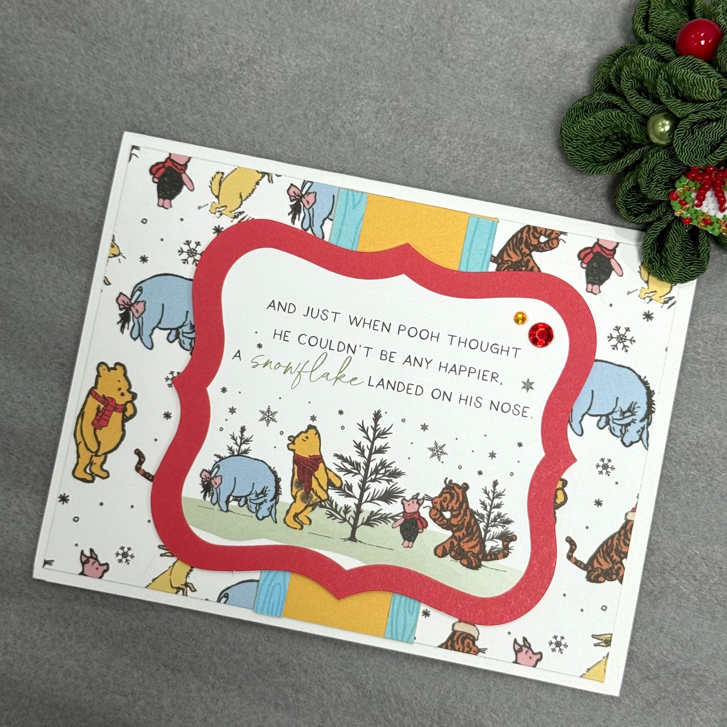 【手作心意卡】小熊維尼系列聖誕卡 - 雪地上的維尼& friends
