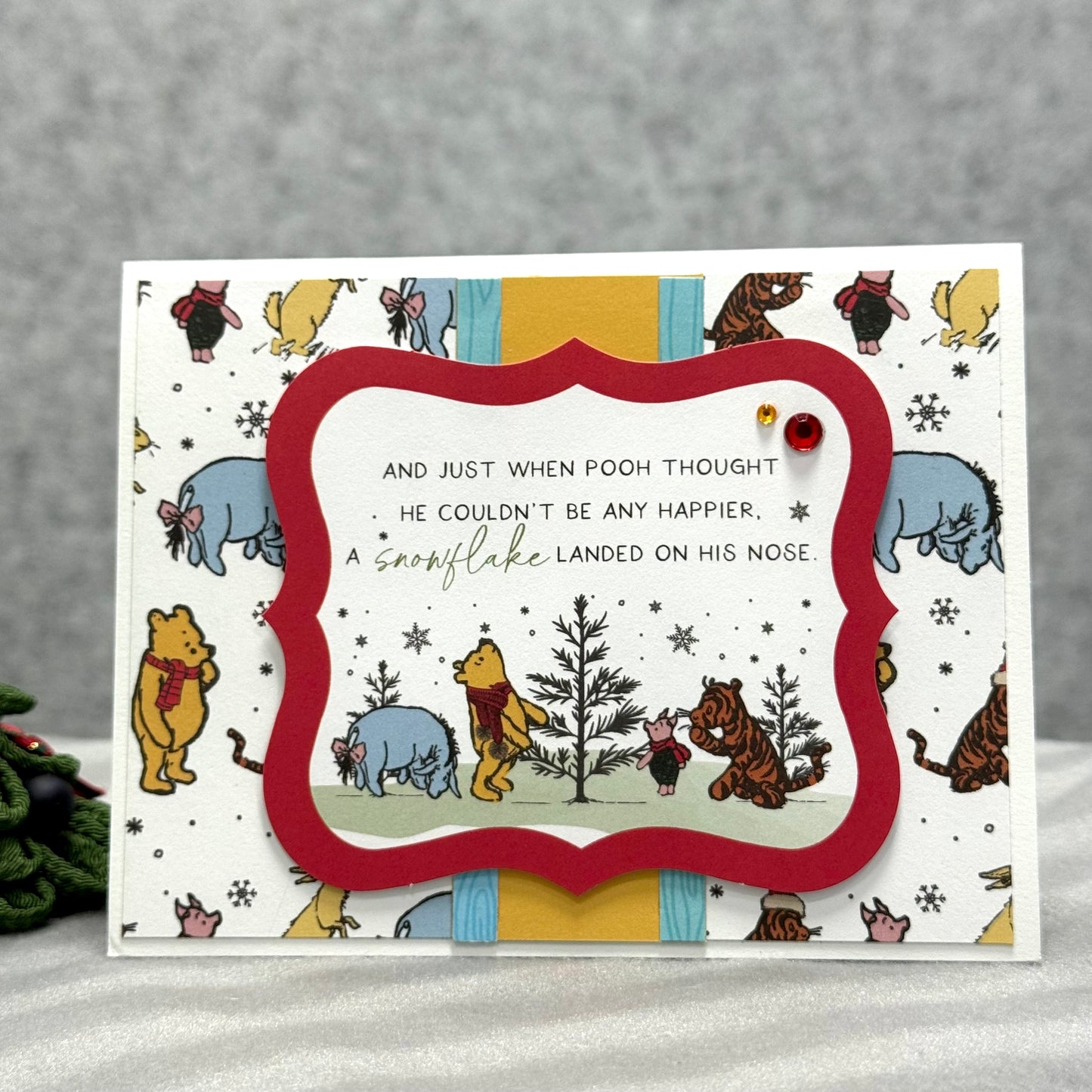 【手作心意卡】小熊維尼系列聖誕卡 - 雪地上的維尼& friends