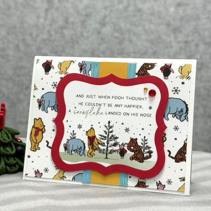 【手作心意卡】小熊維尼系列聖誕卡 - 雪地上的維尼& friends