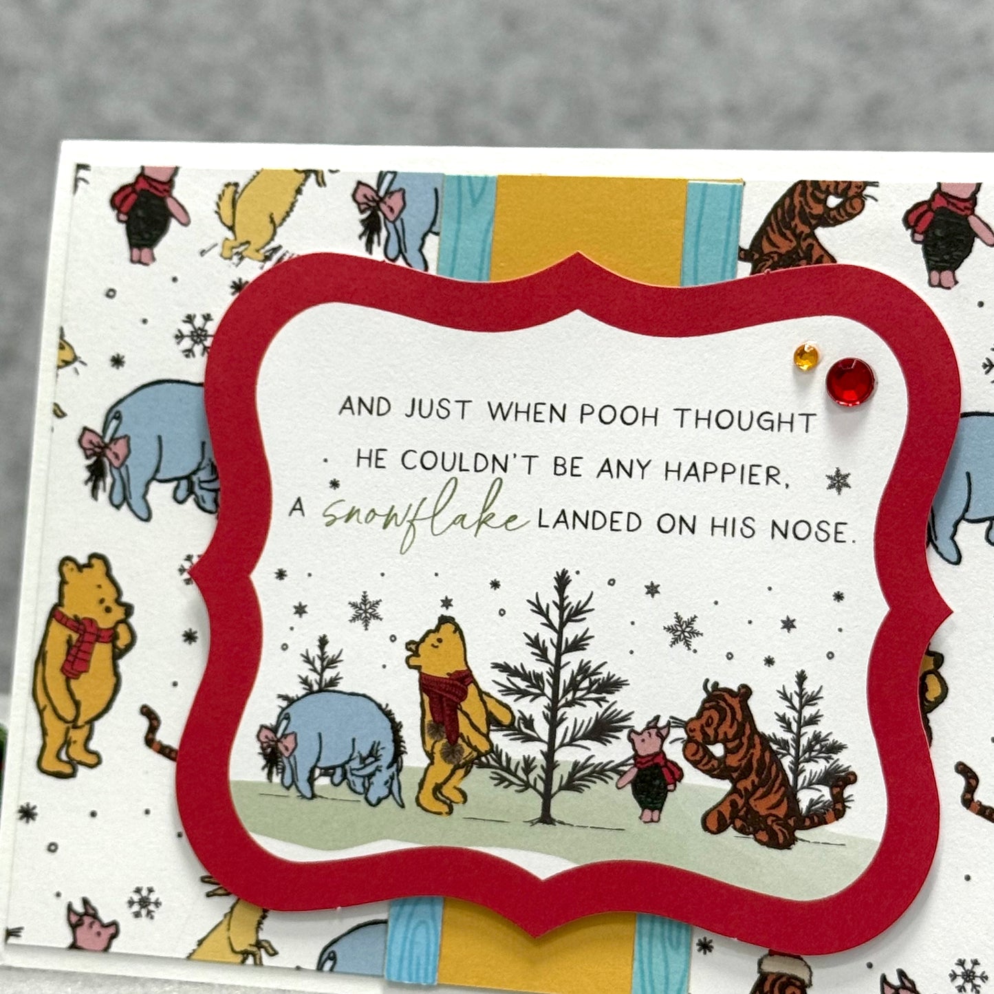 【手作心意卡】小熊維尼系列聖誕卡 - 雪地上的維尼& friends