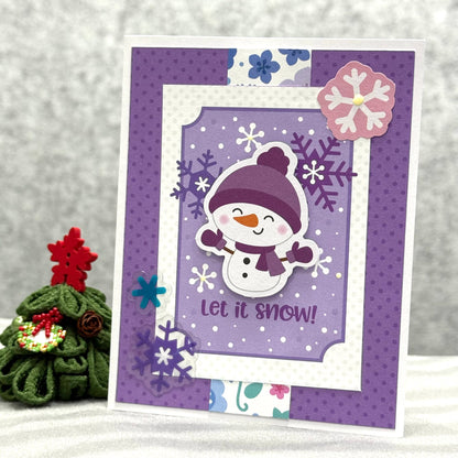 【手作心意卡】豆豉眼家族系列聖誕卡 - Let it snow
