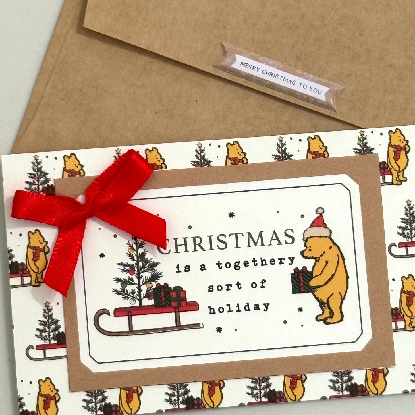 【手作心意卡】小熊維尼系列迷你聖誕卡 - Christmas is a togethery sort of holiday