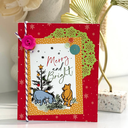 【手作心意卡】小熊維尼系列聖誕卡 - Merry & bright
