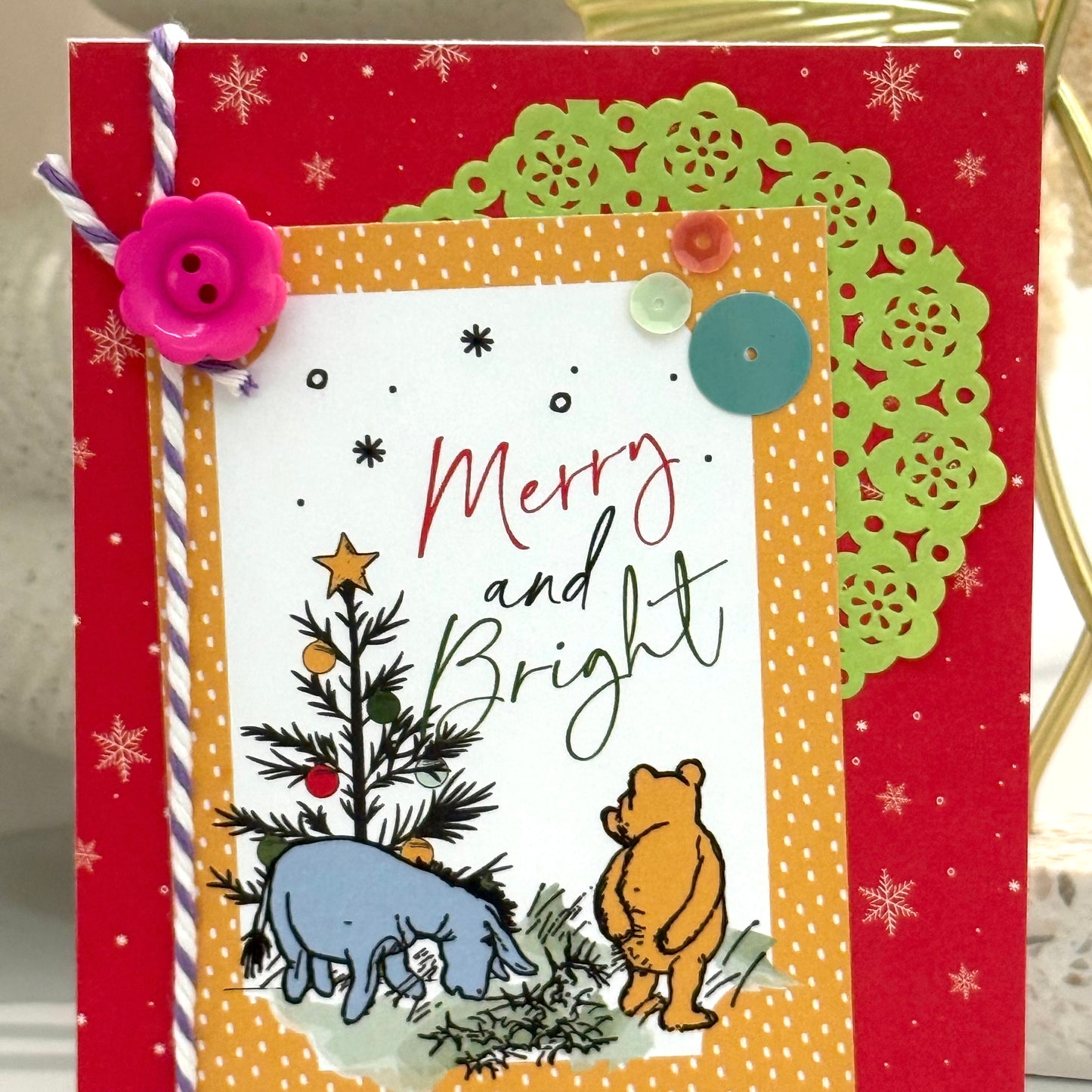 【手作心意卡】小熊維尼系列聖誕卡 - Merry & bright