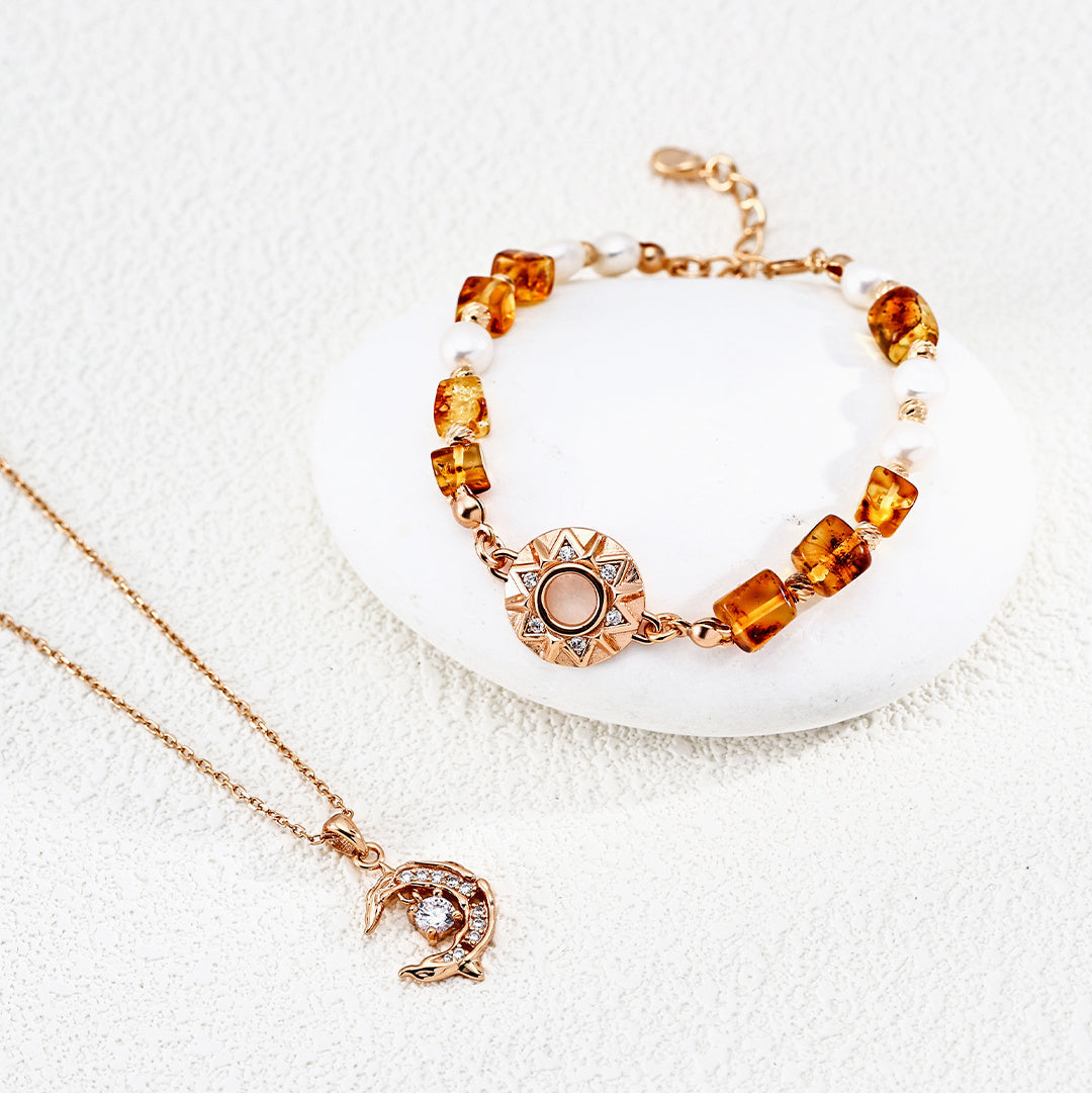 Wish Star Series – Dynamic Moonlight Necklace & Bracelet (Sterling Silver, Adjustable)