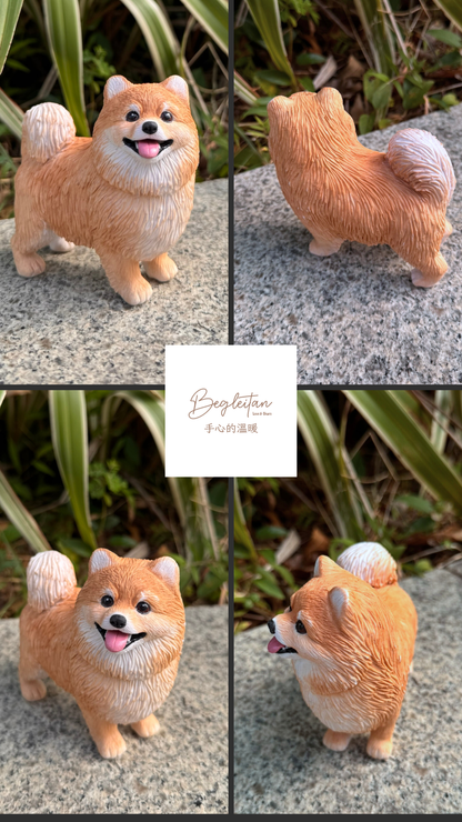 療癒系軟陶動物公仔｜專屬訂製毛孩陪伴禮 - 松鼠狗 / 博美犬