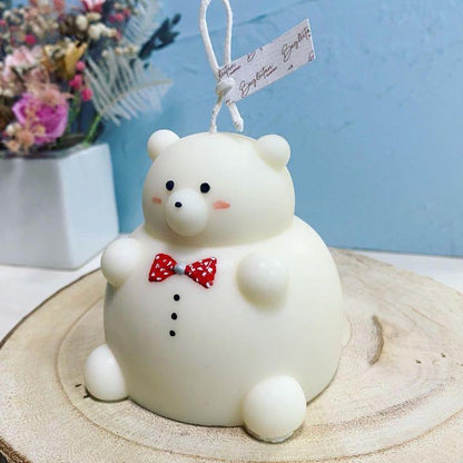 Cute Bear Scented Candle - White