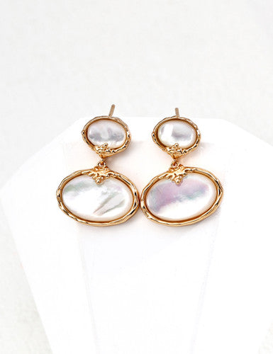 Classic Oval Mother-of-Pearl Earrings