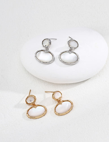 Classic Oval Mother-of-Pearl Earrings