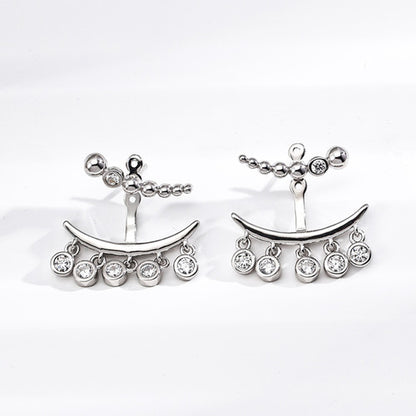 Beaded Design Zircon Earrings (Convertible Style, Not Sold Separately)